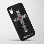 Words in a Crucifix - Hard Skin Phone Case